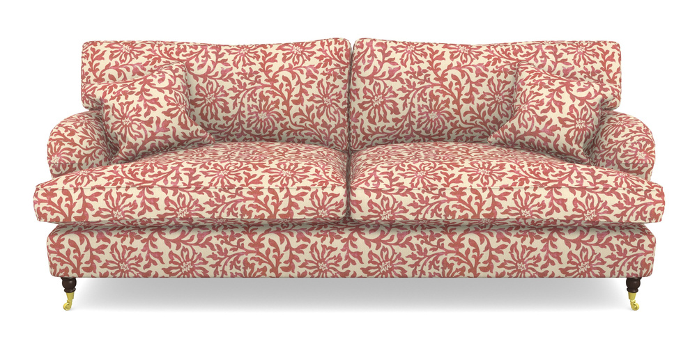 Product photograph of Alwinton 4 Seater Sofa In V A Brompton Collection - Floral Scroll - Chilli from Sofas and Stuff Limited
