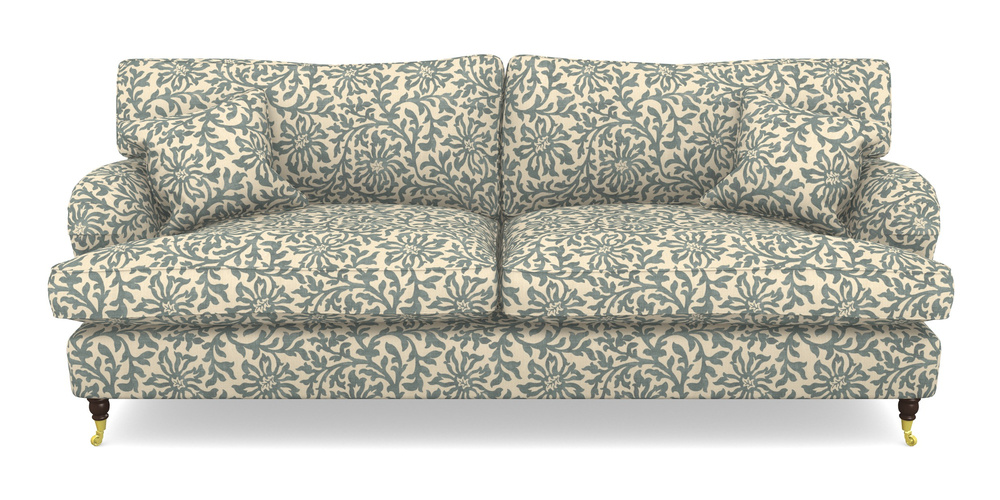 Product photograph of Alwinton 4 Seater Sofa In V A Brompton Collection - Floral Scroll - Pebble from Sofas and Stuff Limited