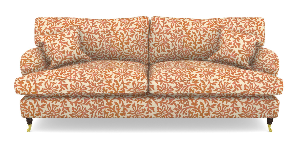 Product photograph of Alwinton 4 Seater Sofa In V A Brompton Collection - Floral Scroll - Terracotta from Sofas and Stuff Limited