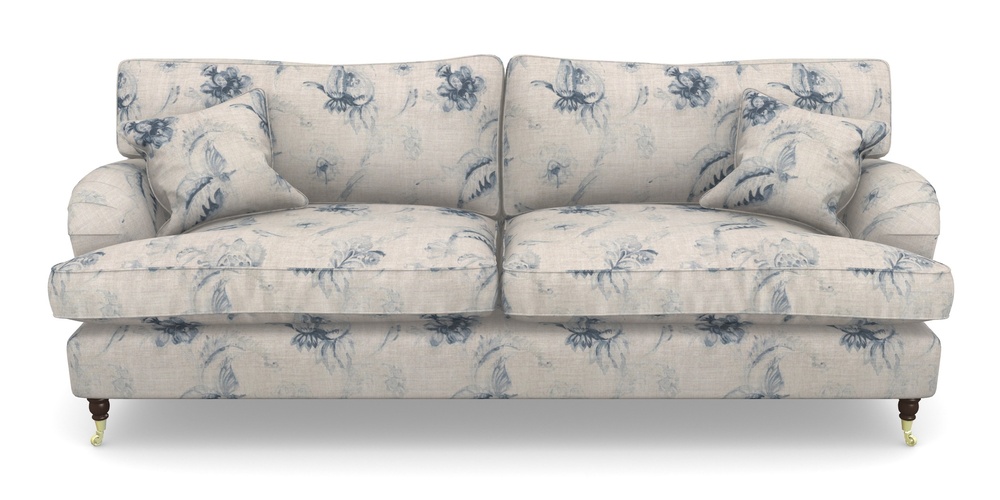 Product photograph of Alwinton 4 Seater Sofa In Floral Linen - Lela Mystery Indigo from Sofas and Stuff Limited