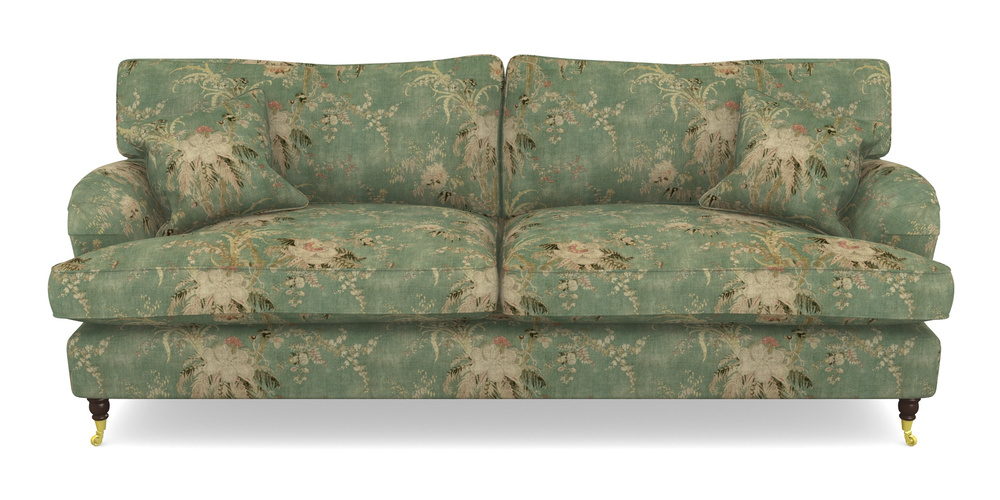 Product photograph of Alwinton 4 Seater Sofa In Floral Linen - Zefferino Emerald from Sofas and Stuff Limited