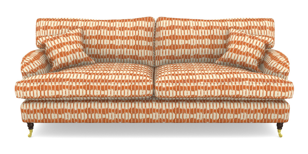 Product photograph of Alwinton 4 Seater Sofa In V A Brompton Collection - Ikat - Terracotta from Sofas and Stuff Limited