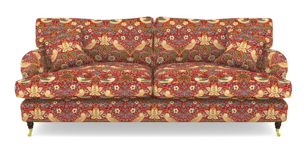 Product photograph of Alwinton 4 Seater Sofa In William Morris Collection - Strawberry Thief - Crimson Slate from Sofas and Stuff Limited