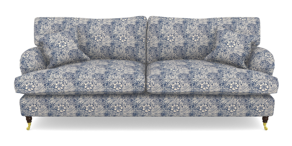 Product photograph of Alwinton 4 Seater Sofa In William Morris Collection - Marigold - Indigo Linen from Sofas and Stuff Limited