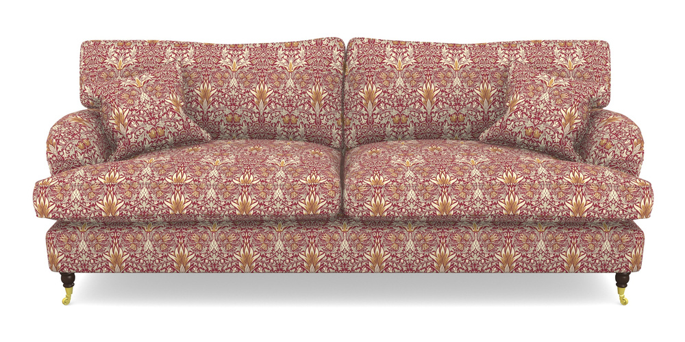Product photograph of Alwinton 4 Seater Sofa In William Morris Collection - Snakeshead - Claret Gold from Sofas and Stuff Limited