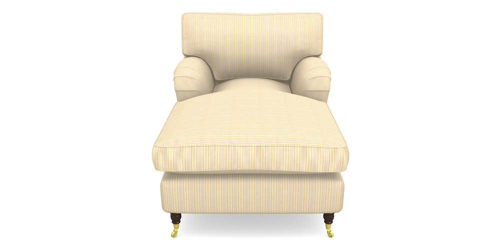 Product photograph of Alwinton Chaise Chair In Cloth 22 - Racing Stripes Ayr - Lemon from Sofas and Stuff Limited