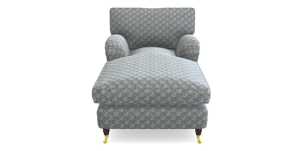 Product photograph of Alwinton Chaise Chair In Cloth 21 - Decorative Leaf - Bilberry from Sofas and Stuff Limited