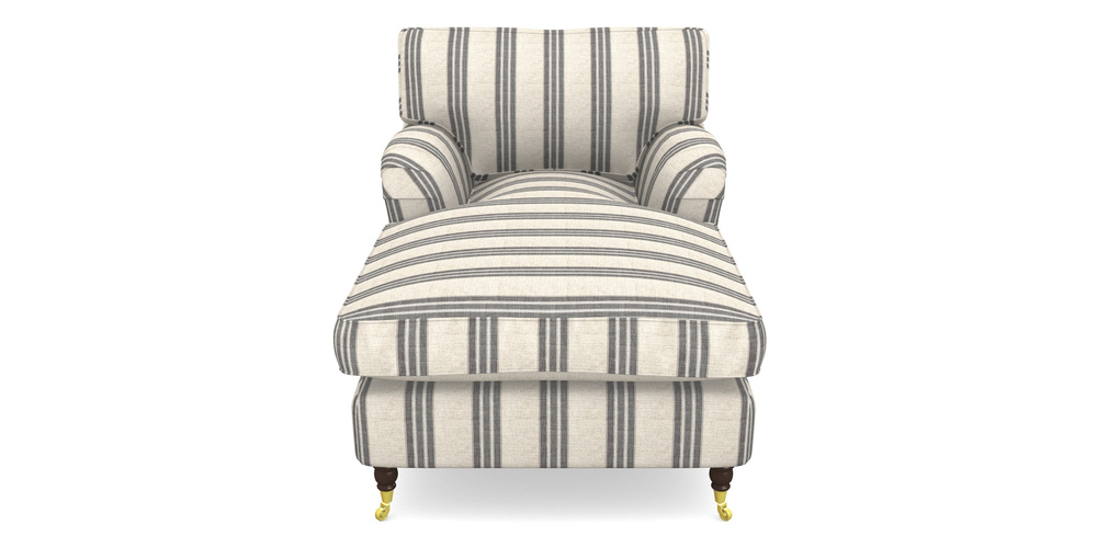 Product photograph of Alwinton Chaise Chair In Cloth 18 Stripes - Bengal - Bible Black from Sofas and Stuff Limited