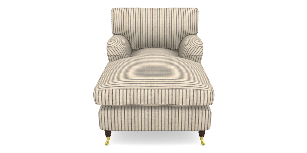 Product photograph of Alwinton Chaise Chair In Cloth 18 Stripes - Ticking - Bible Black from Sofas and Stuff Limited