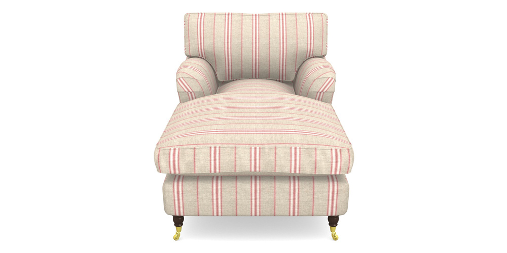 Product photograph of Alwinton Chaise Chair In Cloth 18 Stripes - Regimental - Cranberry from Sofas and Stuff Limited