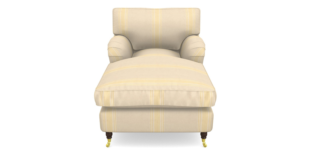 Product photograph of Alwinton Chaise Chair In Cloth 22 - Racing Stripes Cheltenham - Lemon from Sofas and Stuff Limited