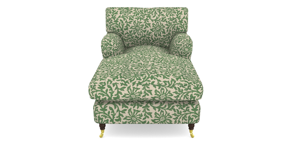 Product photograph of Alwinton Chaise Chair In V A Brompton Collection - Floral Scroll - Basil from Sofas and Stuff Limited