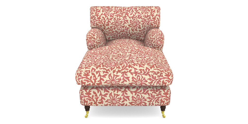 Product photograph of Alwinton Chaise Chair In V A Brompton Collection - Floral Scroll - Chilli from Sofas and Stuff Limited