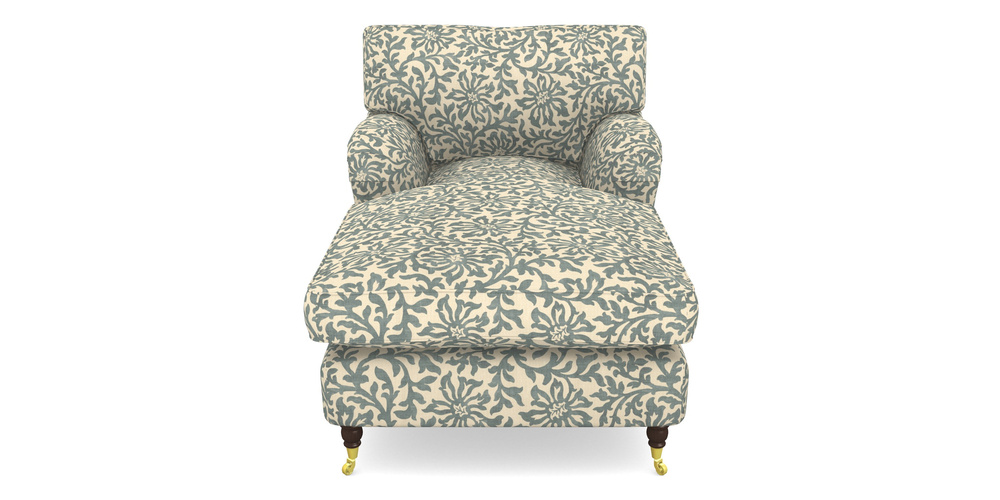 Product photograph of Alwinton Chaise Chair In V A Brompton Collection - Floral Scroll - Pebble from Sofas and Stuff Limited