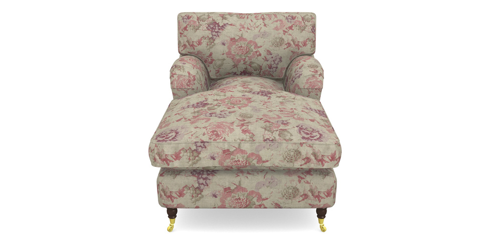 Product photograph of Alwinton Chaise Chair In Floral Linen - Faith Rose Quartz from Sofas and Stuff Limited