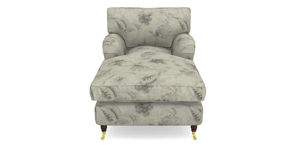 Product photograph of Alwinton Chaise Chair In Floral Linen - Lela Mystery Oat Sepia from Sofas and Stuff Limited