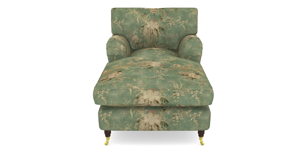 Product photograph of Alwinton Chaise Chair In Floral Linen - Zefferino Emerald from Sofas and Stuff Limited