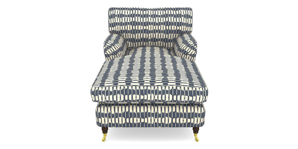 Product photograph of Alwinton Chaise Chair In V A Brompton Collection - Ikat - Midnight Blue from Sofas and Stuff Limited