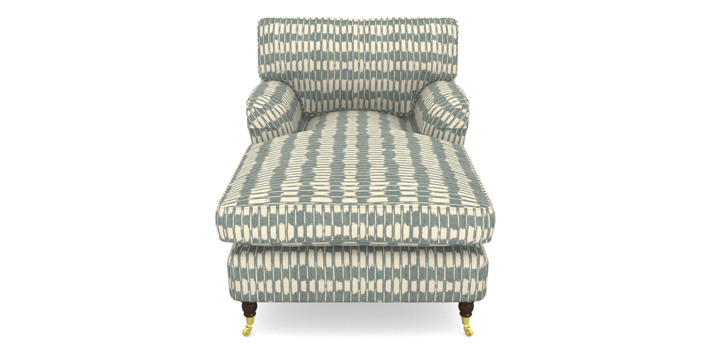 Product photograph of Alwinton Chaise Chair In V A Brompton Collection - Ikat - Pebble from Sofas and Stuff Limited