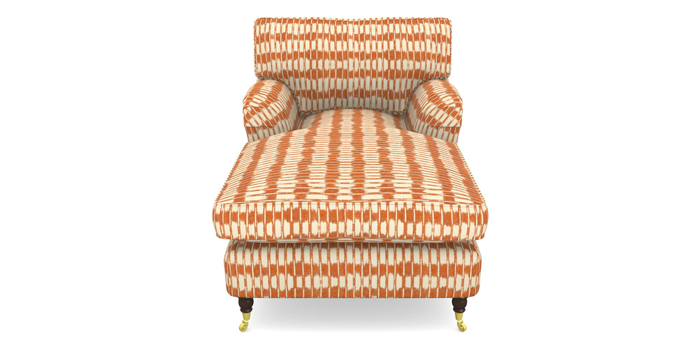 Product photograph of Alwinton Chaise Chair In V A Brompton Collection - Ikat - Terracotta from Sofas and Stuff Limited