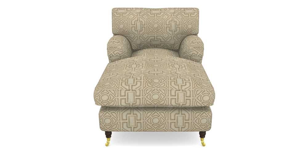 Product photograph of Alwinton Chaise Chair In Rhs Collection - Large Knot Garden Linen - Gold from Sofas and Stuff Limited