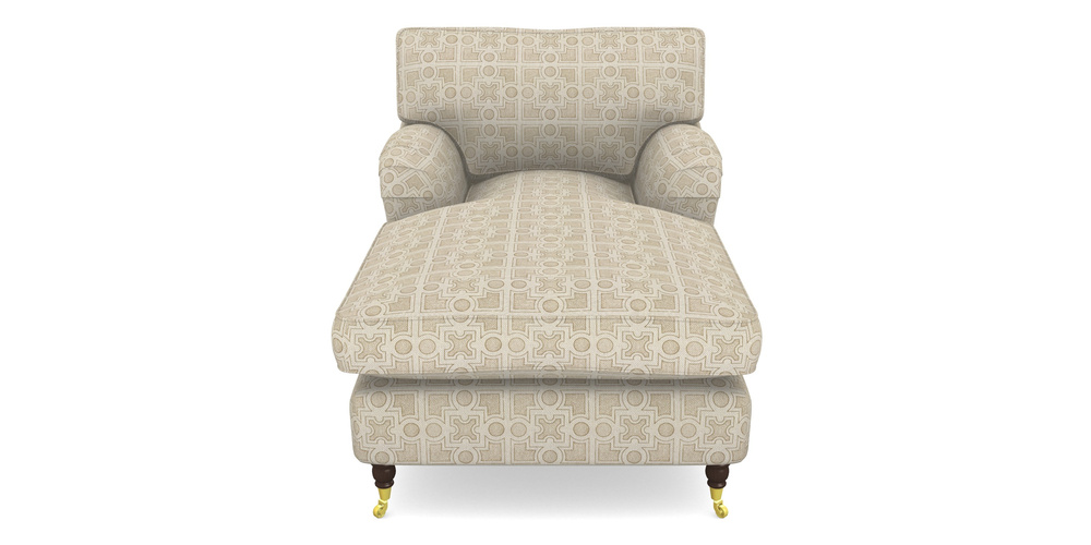 Product photograph of Alwinton Chaise Chair In Rhs Collection - Small Knot Garden Cotton Weave - Gold from Sofas and Stuff Limited