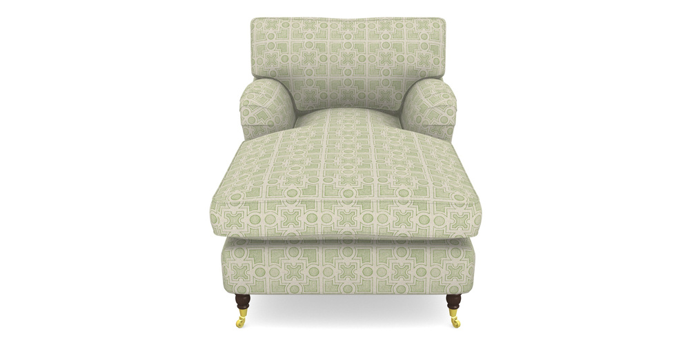 Product photograph of Alwinton Chaise Chair In Rhs Collection - Small Knot Garden Cotton Weave - Green from Sofas and Stuff Limited