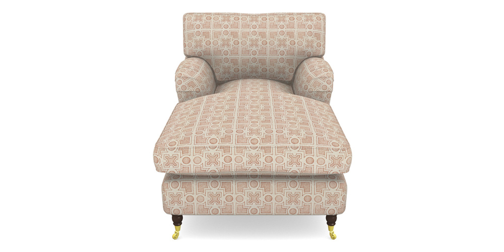 Product photograph of Alwinton Chaise Chair In Rhs Collection - Small Knot Garden Cotton Weave - Terracotta from Sofas and Stuff Limited