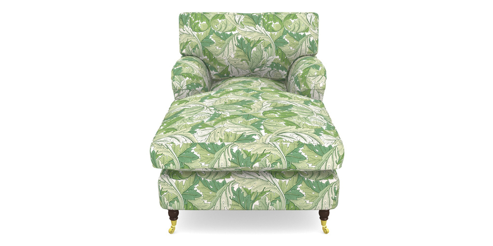 Product photograph of Alwinton Chaise Chair In William Morris Collection - Acanthus - Leaf Green from Sofas and Stuff Limited