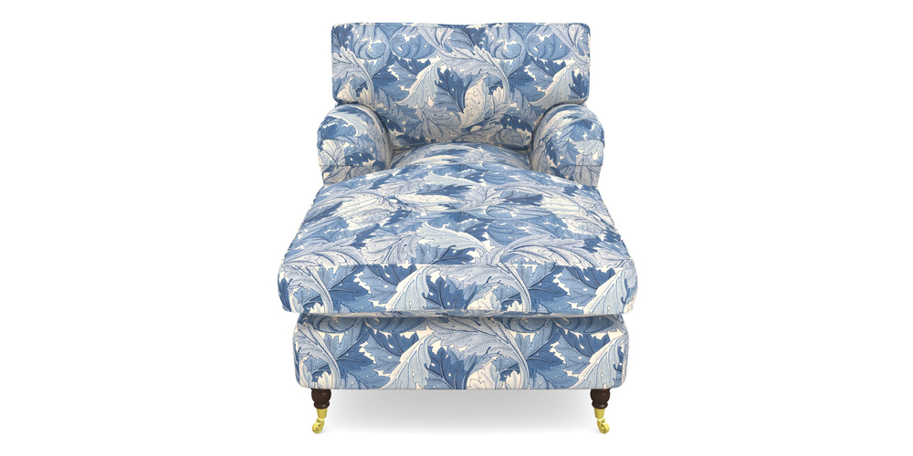 Product photograph of Alwinton Chaise Chair In William Morris Collection - Acanthus - Woad from Sofas and Stuff Limited