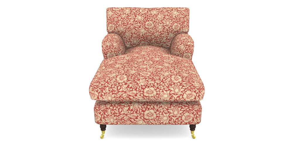 Product photograph of Alwinton Chaise Chair In William Morris Collection - Mallow - Madder from Sofas and Stuff Limited