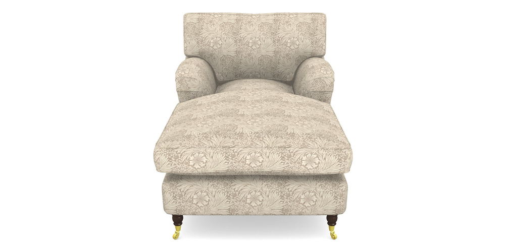 Product photograph of Alwinton Chaise Chair In William Morris Collection - Marigold - Linen Ivory from Sofas and Stuff Limited