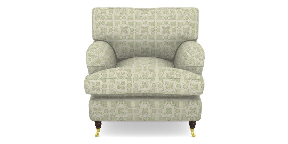 Product photograph of Alwinton Chair In Rhs Collection - Small Knot Garden Cotton Weave - Green from Sofas and Stuff Limited