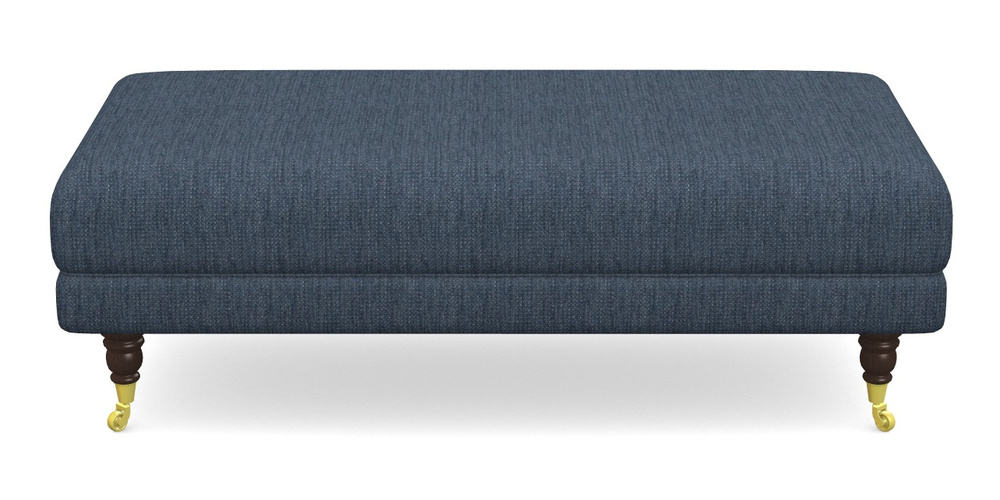 Product photograph of Alwinton Large Footstool In Aqua Clean Tenby - Navy from Sofas and Stuff Limited