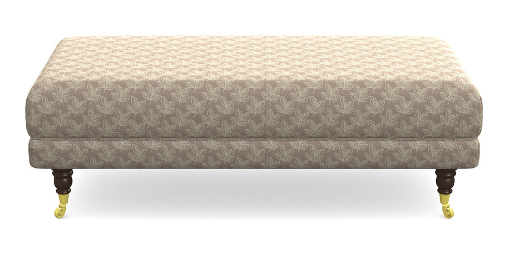 Product photograph of Alwinton Large Footstool In Cloth 21 - Decorative Leaf - Beech from Sofas and Stuff Limited