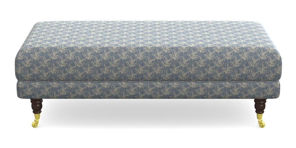 Product photograph of Alwinton Large Footstool In Cloth 21 - Decorative Leaf - Bilberry from Sofas and Stuff Limited