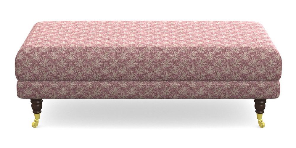 Product photograph of Alwinton Large Footstool In Cloth 21 - Decorative Leaf - Cassis from Sofas and Stuff Limited