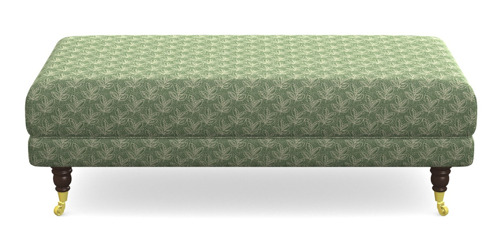 Product photograph of Alwinton Large Footstool In Cloth 21 - Decorative Leaf - Forest from Sofas and Stuff Limited