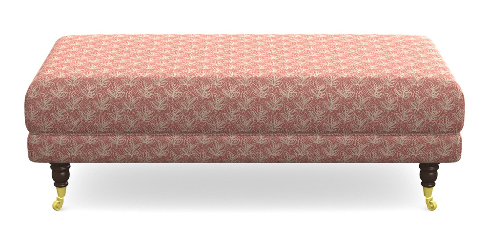 Product photograph of Alwinton Large Footstool In Cloth 21 - Decorative Leaf - Ginger Snap from Sofas and Stuff Limited