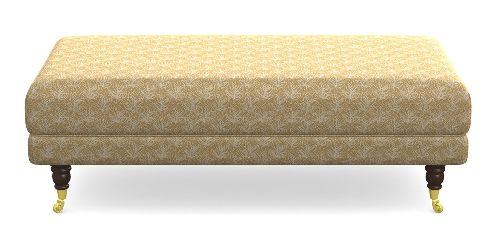 Product photograph of Alwinton Large Footstool In Cloth 21 - Decorative Leaf - Quince from Sofas and Stuff Limited