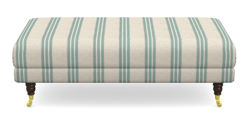 Product photograph of Alwinton Large Footstool In Cloth 18 Stripes - Bengal - Basil from Sofas and Stuff Limited