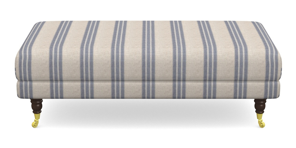 Product photograph of Alwinton Large Footstool In Cloth 18 Stripes - Bengal - Indigo from Sofas and Stuff Limited