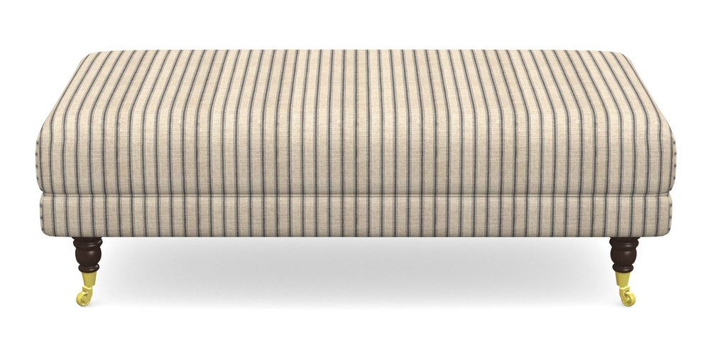 Product photograph of Alwinton Large Footstool In Cloth 18 Stripes - Ticking - Bible Black from Sofas and Stuff Limited