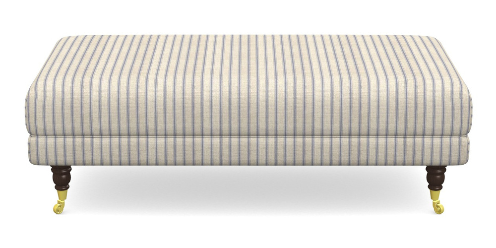 Product photograph of Alwinton Large Footstool In Cloth 18 Stripes - Ticking - Indigo from Sofas and Stuff Limited