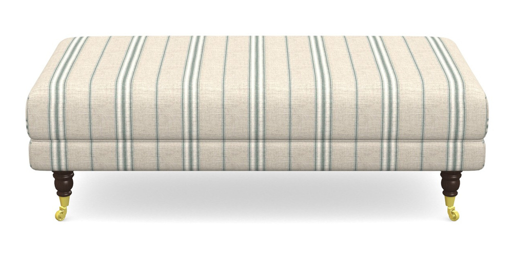 Product photograph of Alwinton Large Footstool In Cloth 18 Stripes - Regimental - Basil from Sofas and Stuff Limited