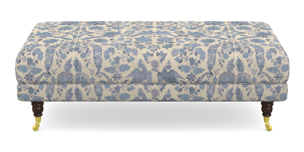 Product photograph of Alwinton Large Footstool In V A Brompton Collection - Coromandel - Morning Blue from Sofas and Stuff Limited