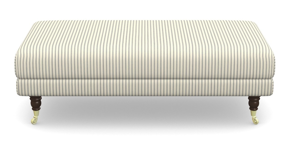 Product photograph of Alwinton Large Footstool In Cotton Stripe - Airforce from Sofas and Stuff Limited