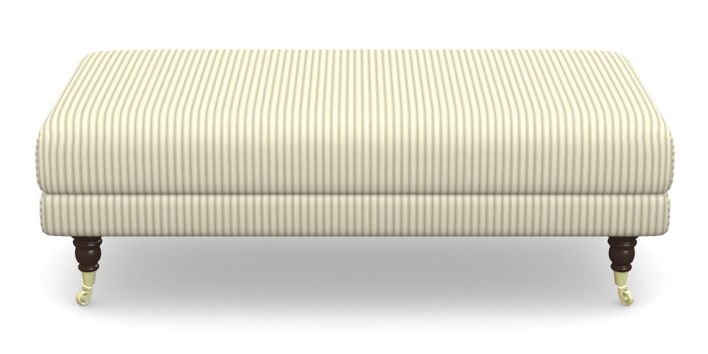 Product photograph of Alwinton Large Footstool In Cotton Stripe - Sage from Sofas and Stuff Limited