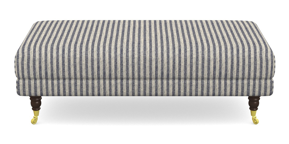 Product photograph of Alwinton Large Footstool In Cloth 22 - Pinstripe - Deep Water from Sofas and Stuff Limited