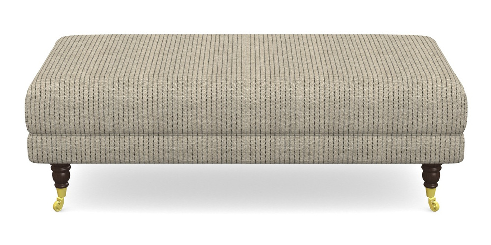 Product photograph of Alwinton Large Footstool In Cloth 20 - Design 5 - Black Stripe from Sofas and Stuff Limited